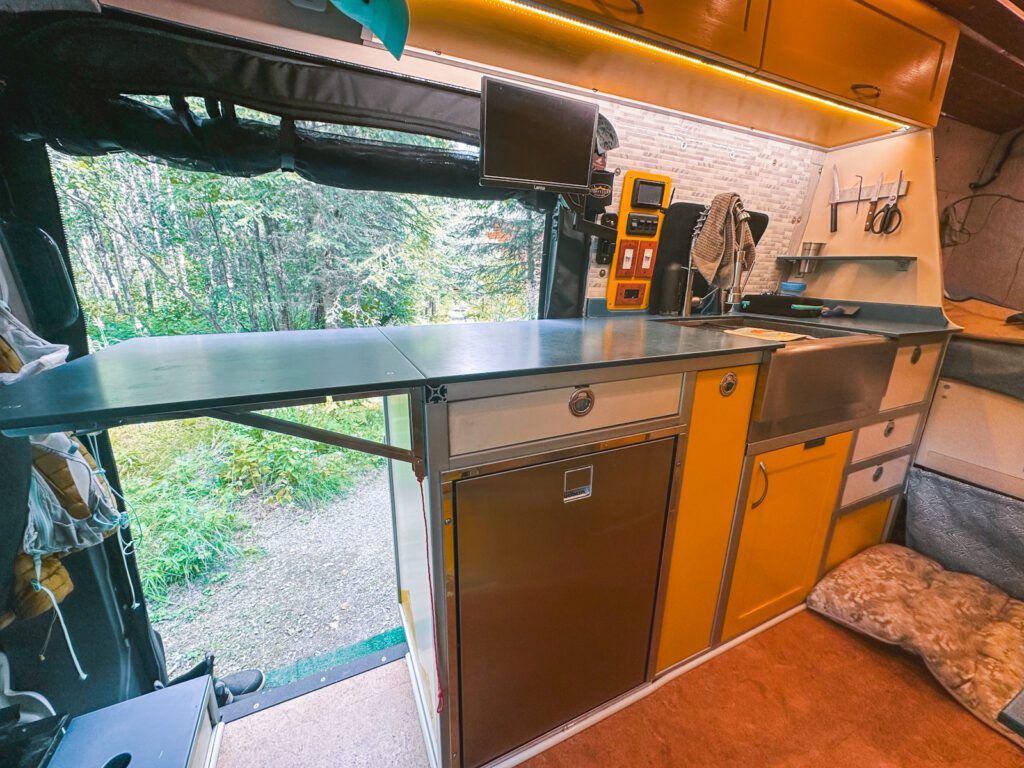 Camper Van Kitchen Setup - Fridge Size