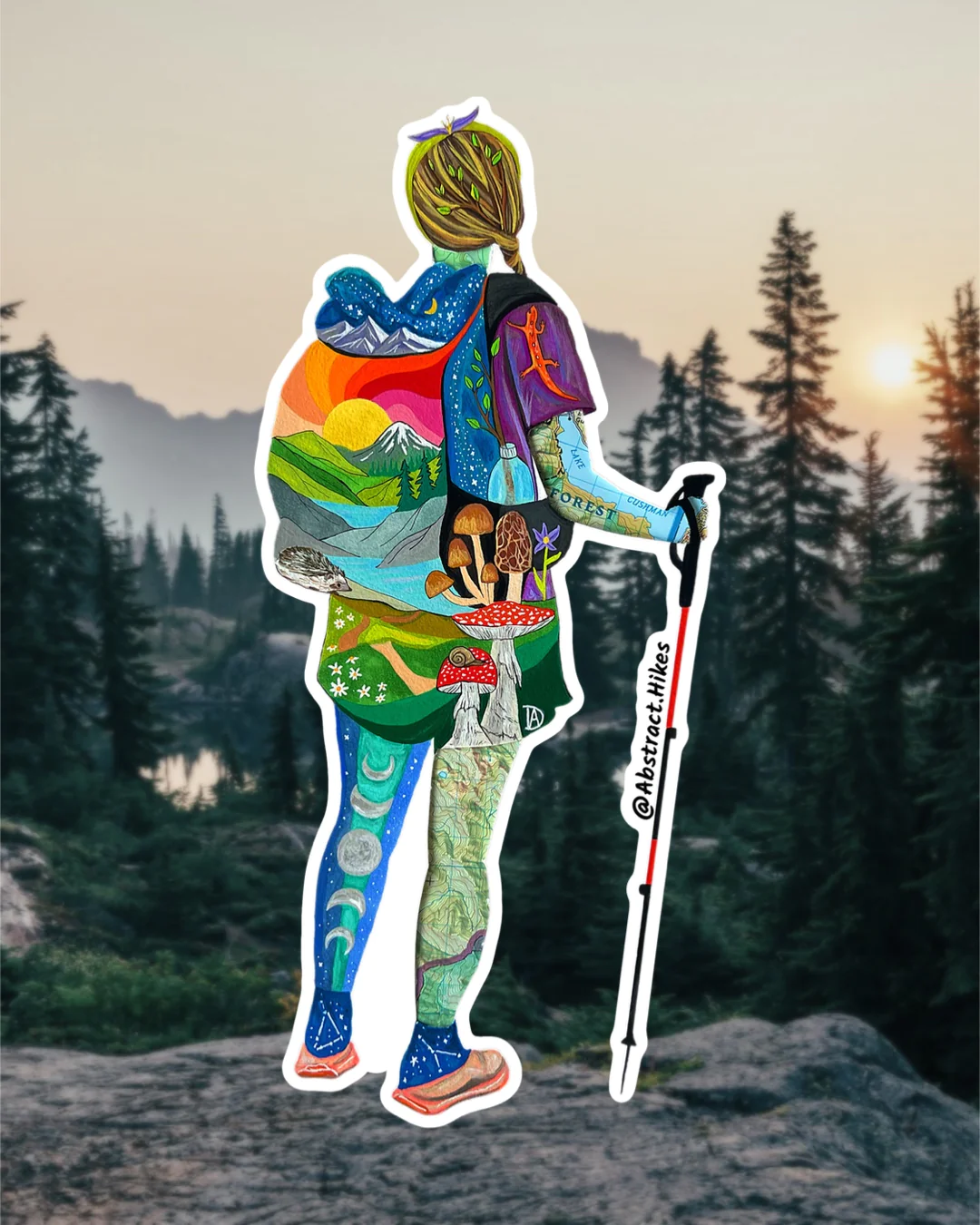 Abstract Hikes - Stickers and Prints - Small business support